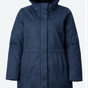 Columbia Women's Dark Blue Hooded Puffer Jacket Omni Heat